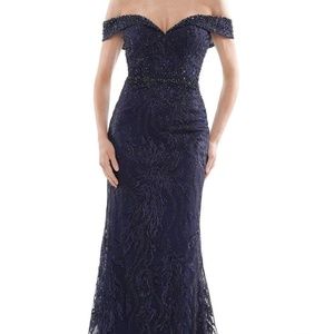 Rina Di Montella RD2713 Embroidered Off Shoulder Trumpet Gown